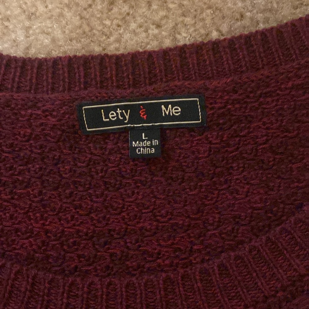 Maroon knit Long Sweater - Picture 7 of 10